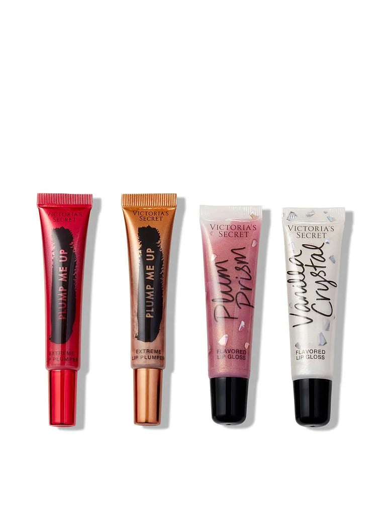 Victoria's Secret Crystal Kisses 4 Piece Shimmer & Shine Lip Set