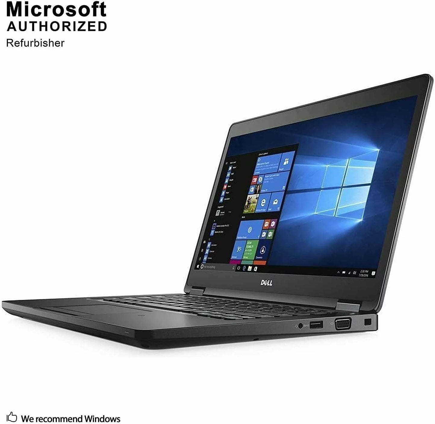 USED Dell Latitude 5480 Business Laptop, 14.0'' HD (1366 x 768) Non-Touch, Intel 6th Gen Core i5-6300U, 16GB RAM, 256GB SSD, Intel HD 520 Graphics, Windows 10 Pro