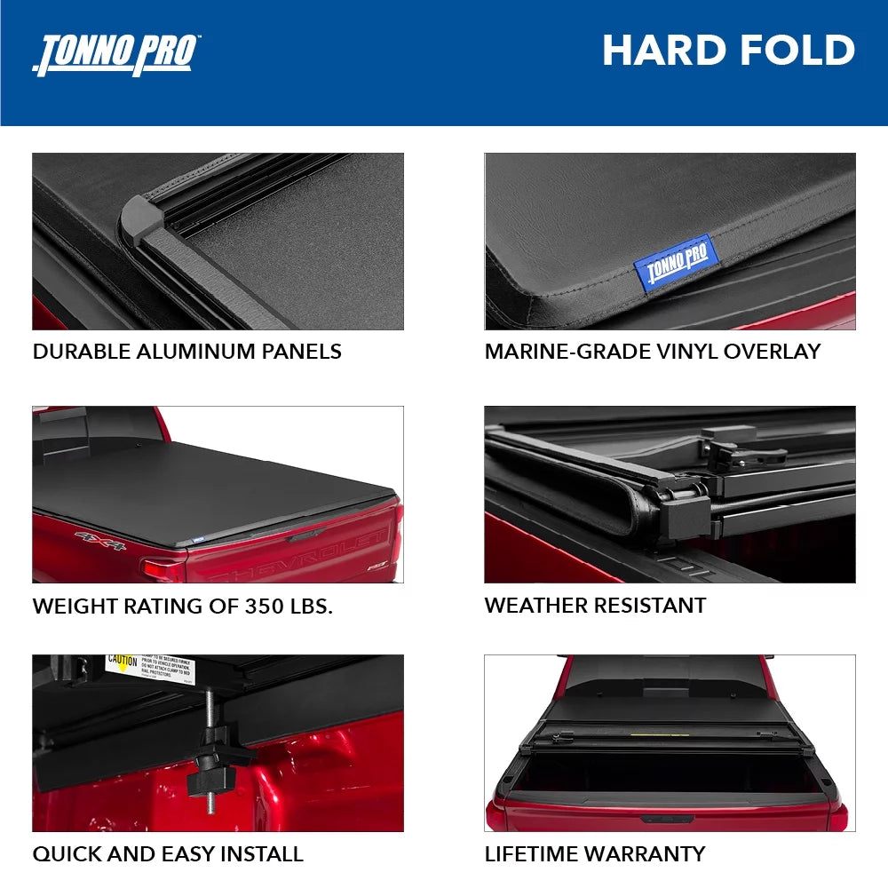 Tonno Pro Hard Fold, Hard Folding Truck Bed Tonneau Wrap | HF-366 | Fits 1999 - 2016 Ford F-250/350 Super Duty 6' 9" Bed (81")