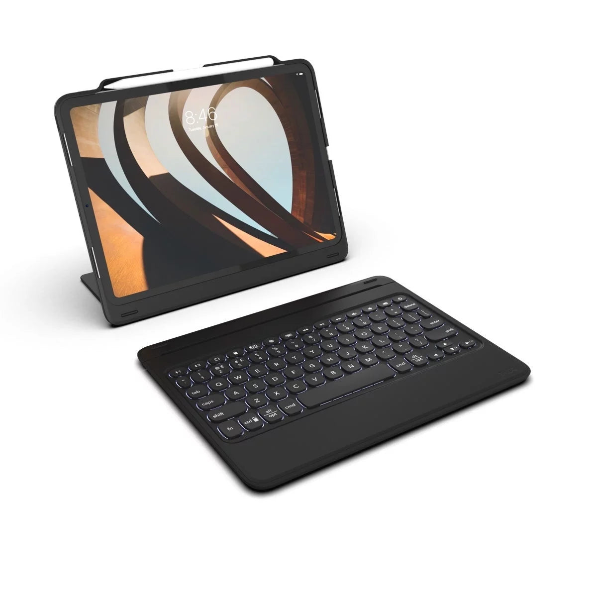 ZAGG Rugged Book Go - Long-lasting Case and Bluetooth Keyboard iPad Pro 12.9" - Gen 3 (2018) and Gen 4 (2020) - Black