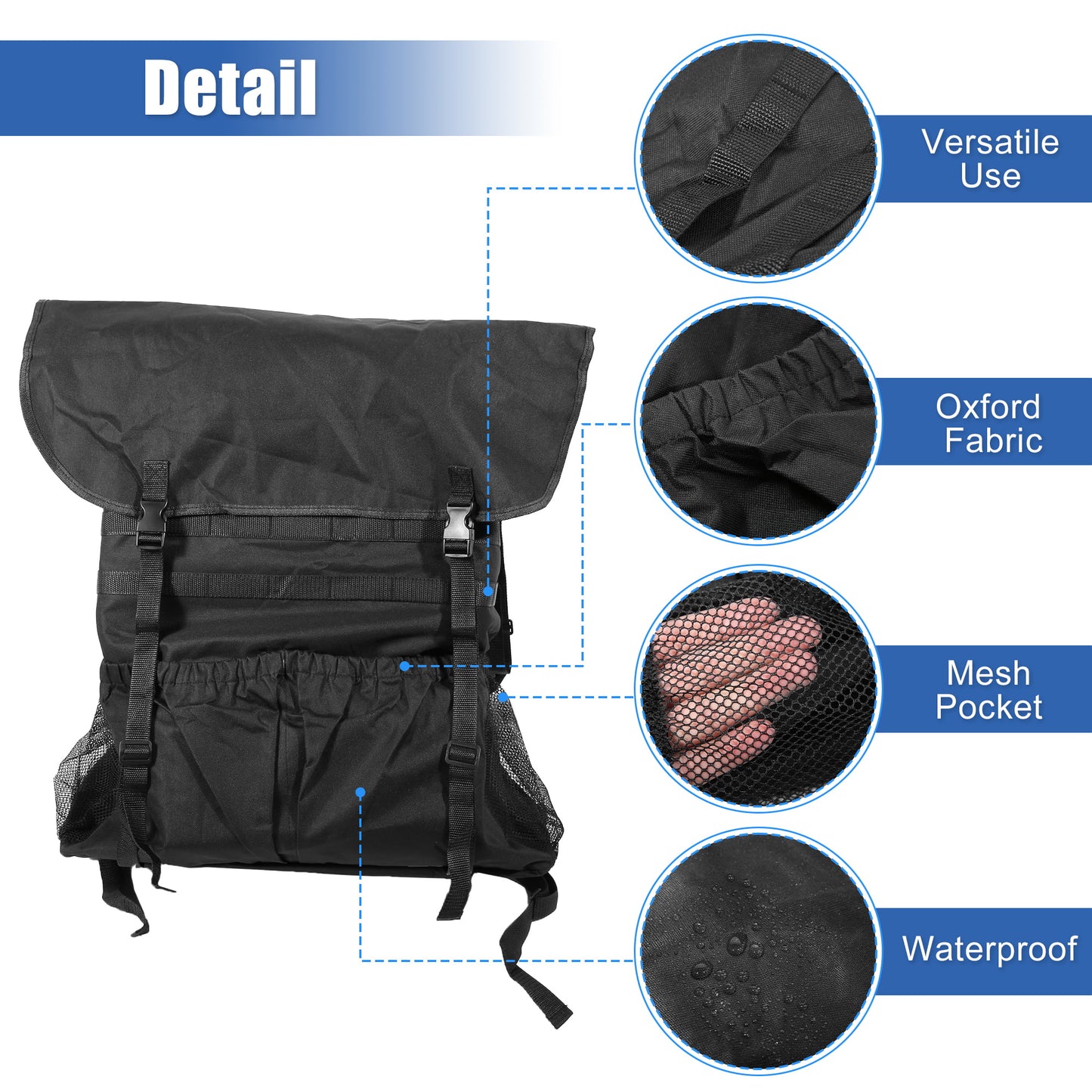 Unique Bargains Spare Tire Trash Bag Outdoors Storage Bag Wrangler JK JKU JL JLU 2/4 Doors 07-20 Camping Organizer