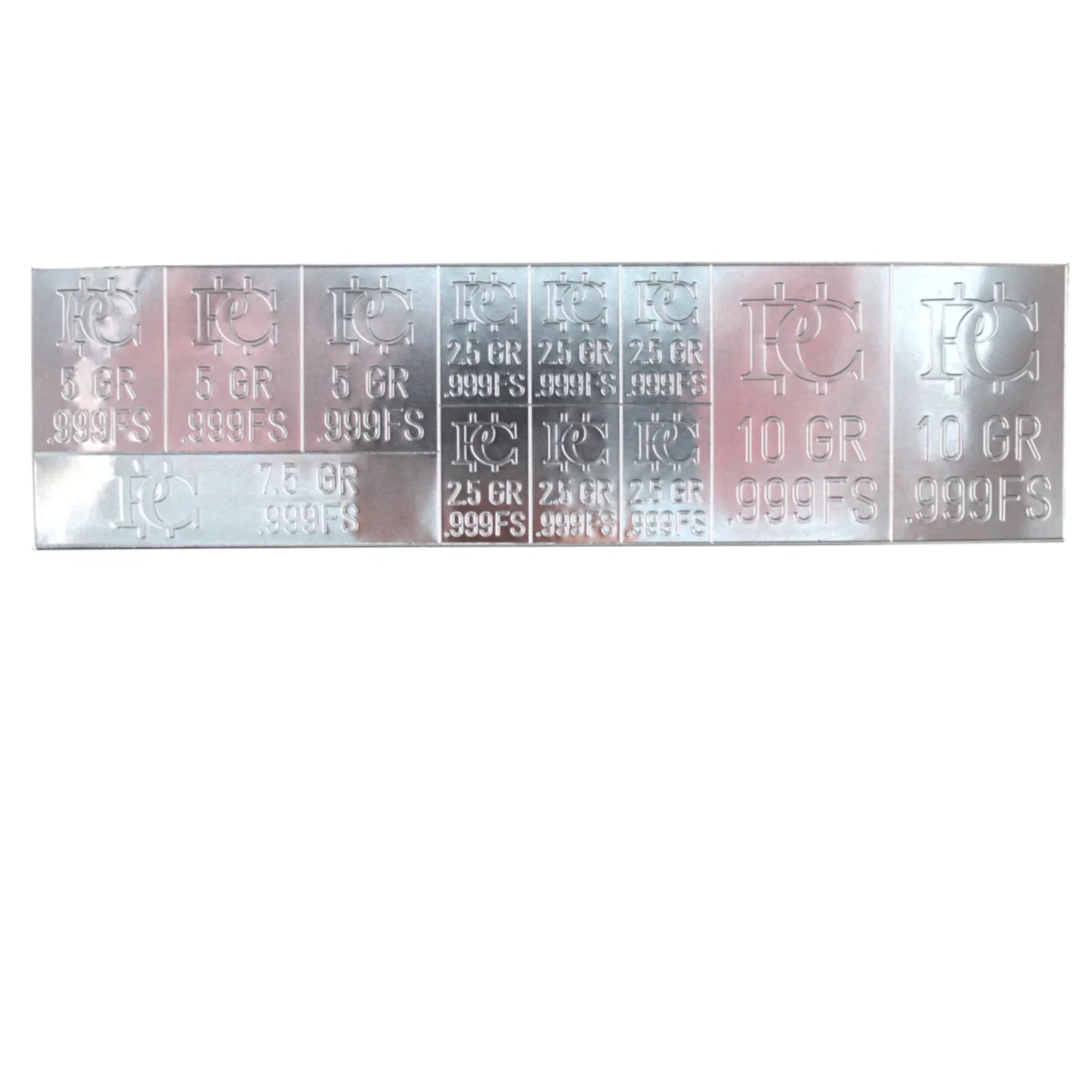 (6 Bars) 57.5 Pure Silver Bars Divides to 10, 7.5, 5, 2.5 Grain Bars .999 Fine Silver Snaps Apart to Individual in Ingots 22.2 Grams Total