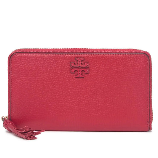 Tory Burch Taylor Pebbled Leather Zip Around Continental Wallet (Kir Royale)